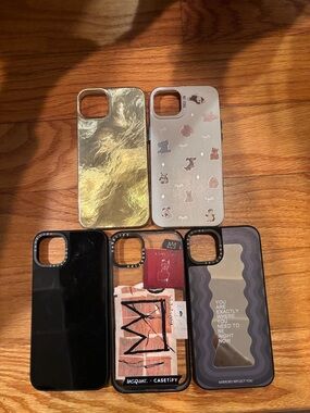 Assorted Phone Cases - Gold, Silver, Black, Multicolor Designs